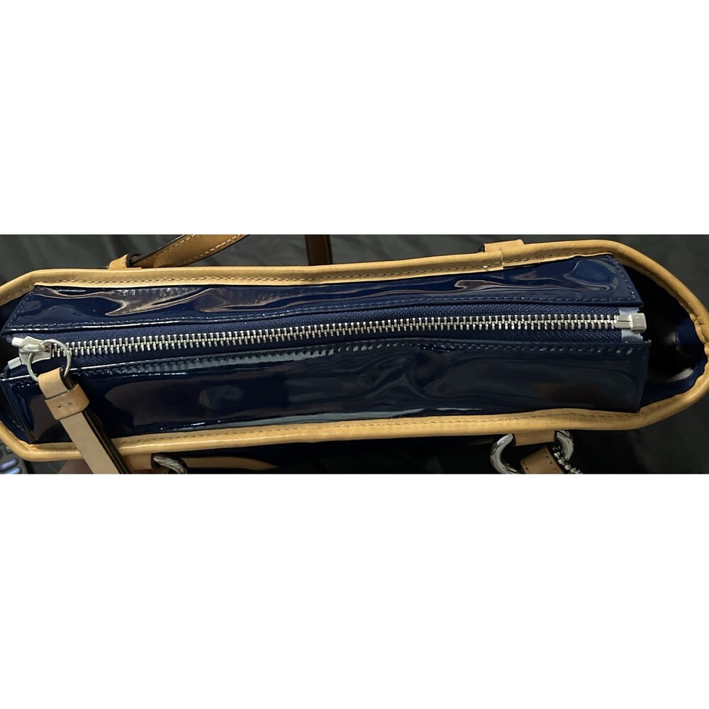 Coach Women’s Peyton Shoulder Purse Navy-Blue/Tan Leather J1261-F22322 - Picture 12 of 12